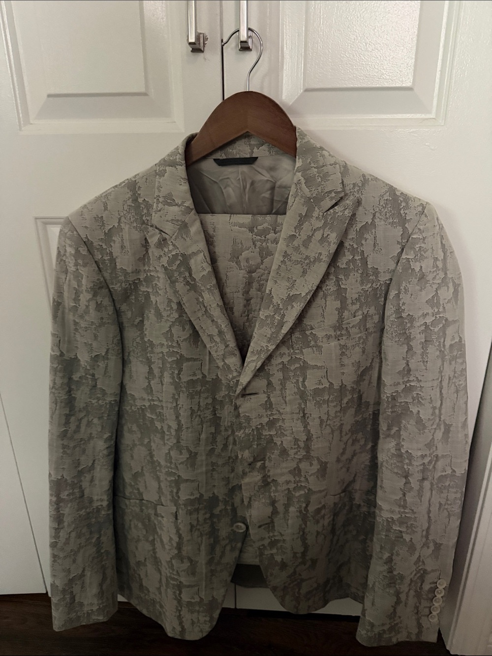 John Varvatos Textured Light Gray Men's Blazer